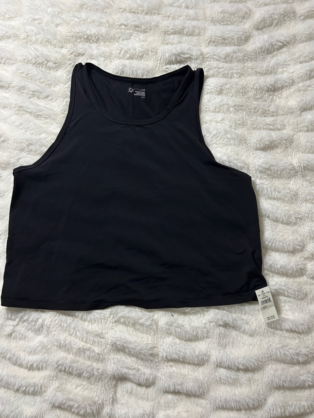 aerie Black Scoop Neck Cropped Tank Top